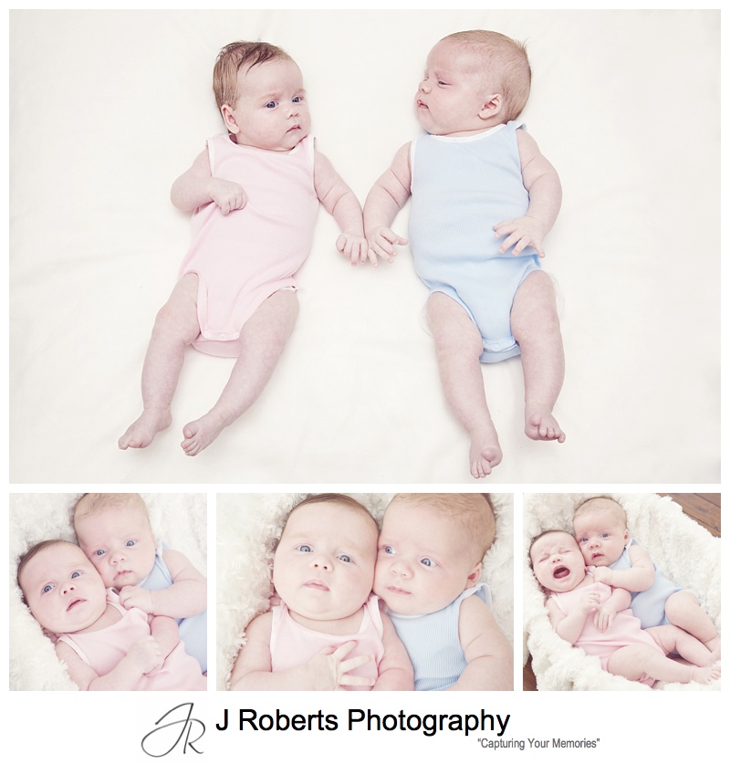 Twin Baby Portrait Photography in the family home Sydney